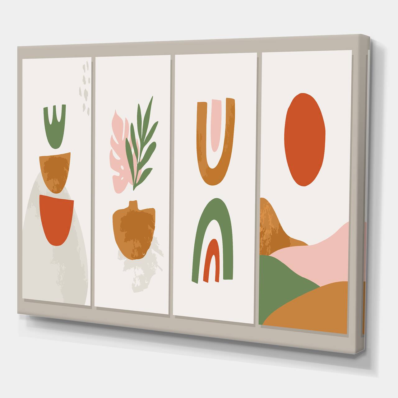 Designart - Minimalistic Compostion of Organic Shapes VI - Modern Canvas Wall Art Print